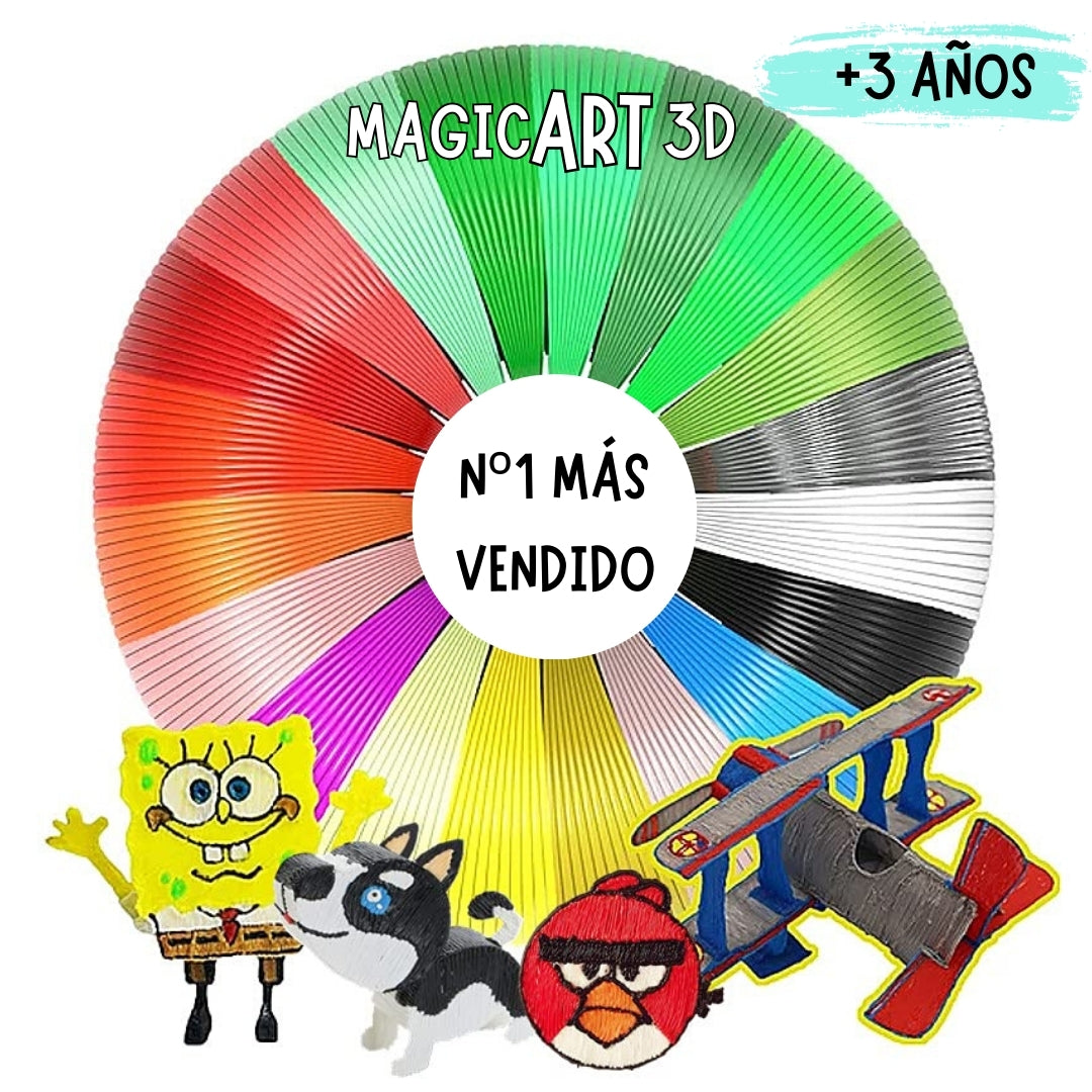 MAGICART®- Lápiz 3D + Filamentos de Regalo
