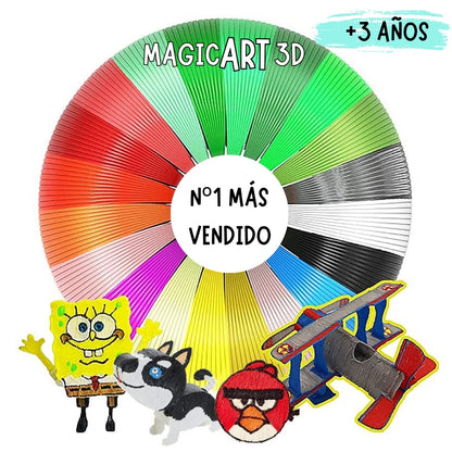 MAGICART®- Lápiz 3D + Filamentos de Regalo
